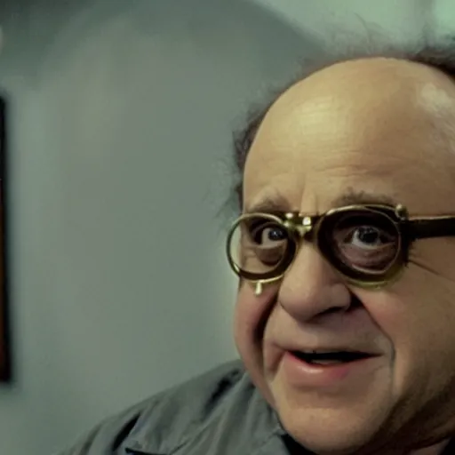 Image similar to A movie still of Danny Devito as Hannibal Lecter in Silence of the Lambs