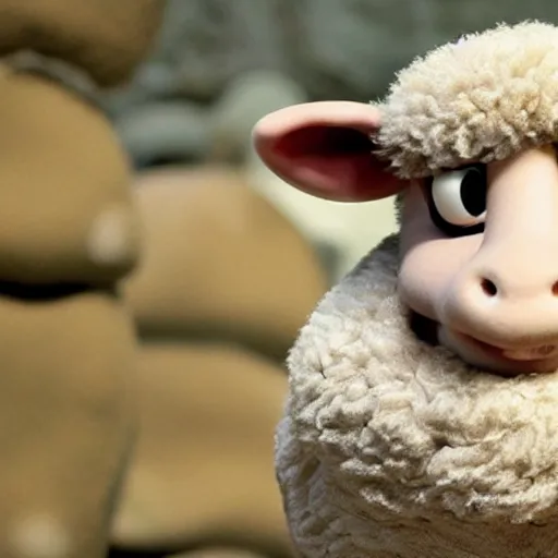 Image similar to dwayne johnson as character on shawn the sheep movie