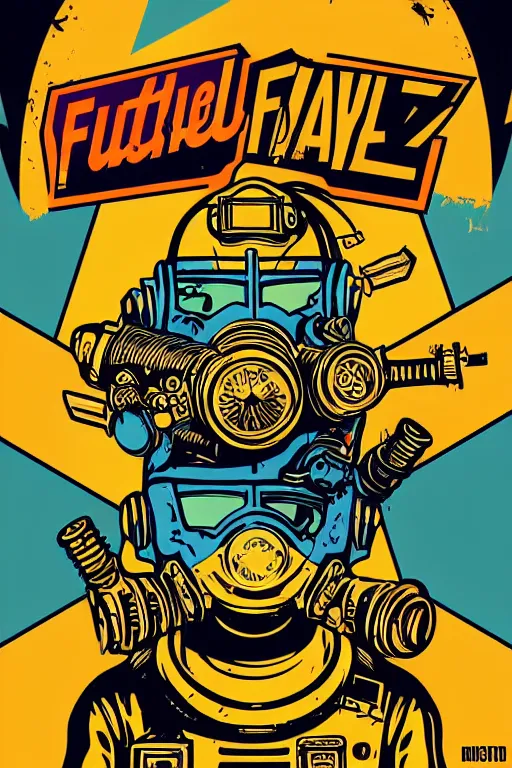 Image similar to fallout 7 6 retro futurist illustration art by butcher billy, sticker, colorful, illustration, highly detailed, simple, smooth and clean vector curves, no jagged lines, vector art, smooth andy warhol style