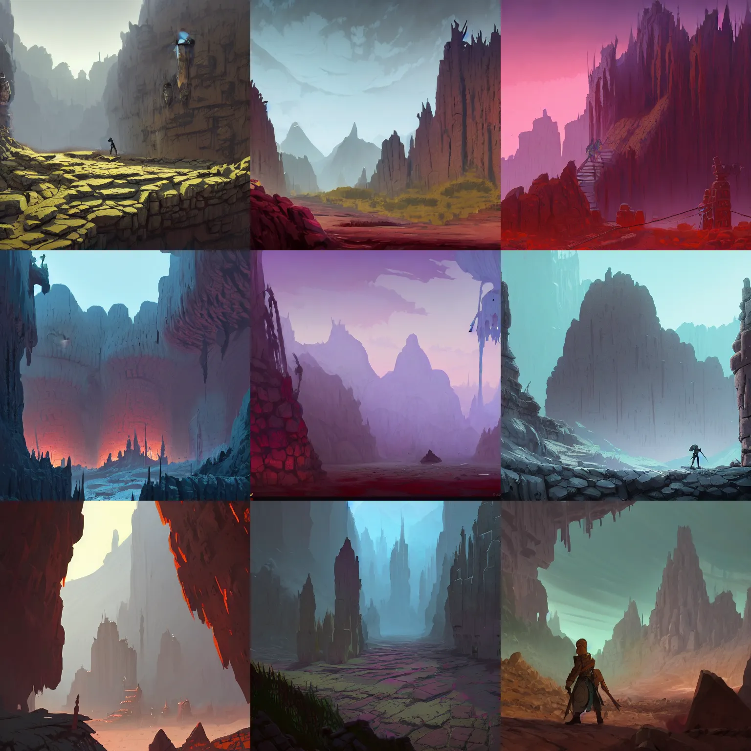 matte painting scenery, ancient underground RPG | Stable Diffusion ...