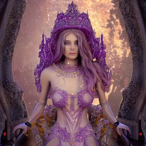 Image similar to princess of amethyst, ornate, intricate, hyper detailed, stunning, surreal, 4 k, octane render