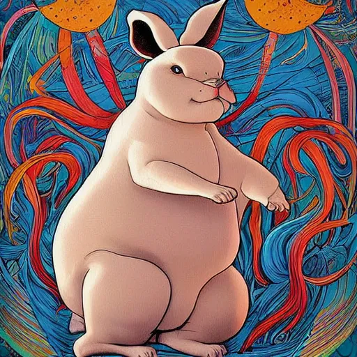 Prompt: beautiful epic painting of Big Chungus, by james jean