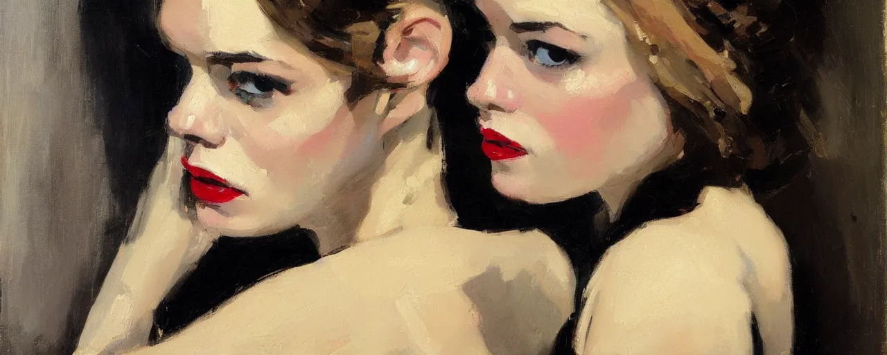 Image similar to painting by malcolm t liepke, young woman, detailed, stunning