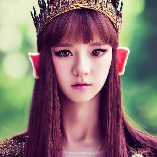 Prompt: Black Pink Lisa as a young elf princess full HD 4K highest quality realistic beautiful gorgeous natural