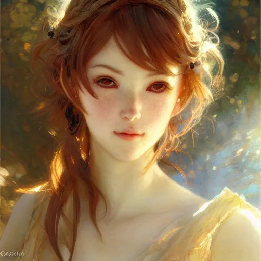 Prompt: detailed portrait of cute anime girl adriana, natural light, painting by gaston bussiere, craig mullins, j. c. leyendecker