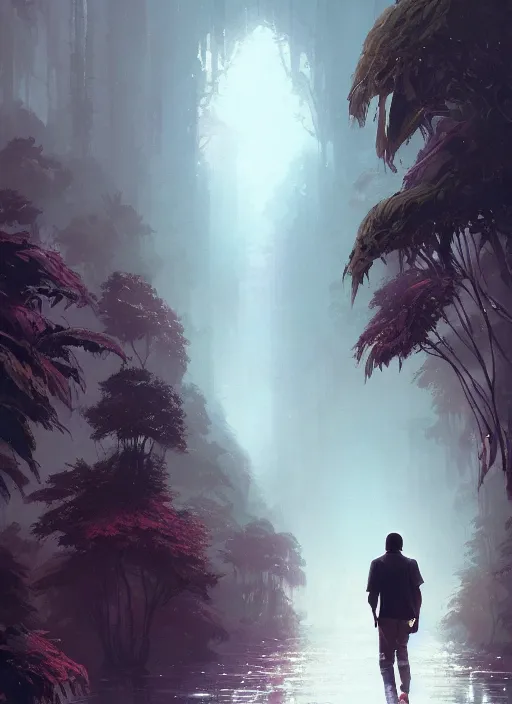 Prompt: highly detailed portrait kanye west walking towards the camera gta v stephen bliss unreal engine fantasy art by greg rutkowski loish rhads ferdinand knab makoto shinkai lois van baarle ilya kuvshinov rossdraws tom bagshaw global illumination radiant light detailed intricate environment