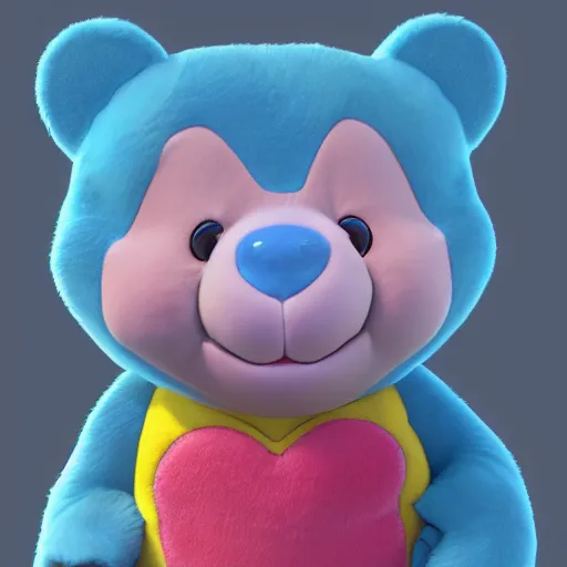 Image similar to hyperrealistic dslr film still of a care bear with heart on belly, stunning 8 k octane comprehensive 3 d render, inspired by istvan sandorfi & greg rutkowski & unreal engine, perfect symmetry, dim volumetric cinematic lighting, extremely hyper - detailed, extremely lifelike attributes & texture, intricate, masterpiece, artstation, stunning