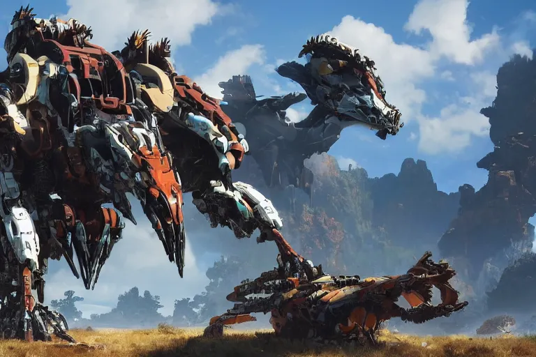 Image similar to glinthawk machine mecha animal beast robot of horizon forbidden west horizon zero dawn bioluminiscence global illumination ray tracing hdr fanart arstation by sung choi and eric pfeiffer and gabriel garza and casper konefal