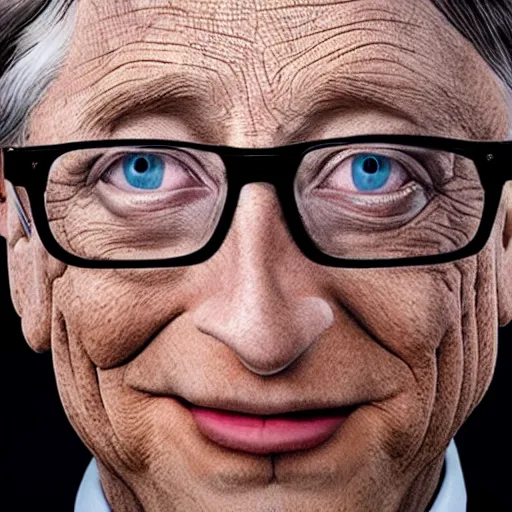 Prompt: UHD candid photo of Bill Gates dressed as Renfield, wearing extremely accurate clown makeup, accurate face, UHD, photorealistic, correct face, photo by Annie Leibowitz