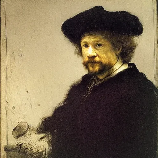 Prompt: selfie by rembrandt