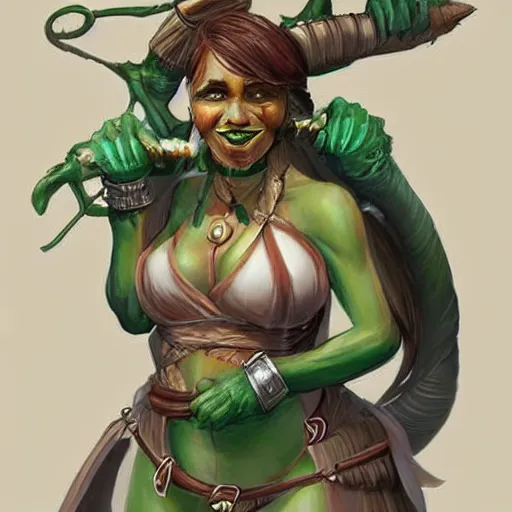 Prompt: extremely beautiful female grung, d & d