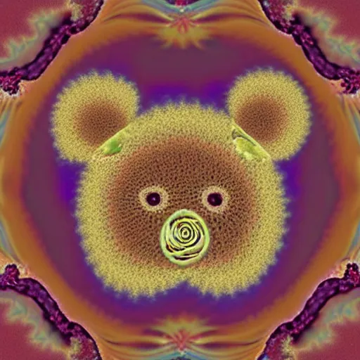 Image similar to a cute teddy bear covered in the Mandelbrot fractal