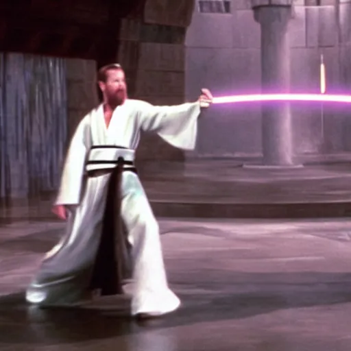 Prompt: obi wan kenobi falling over