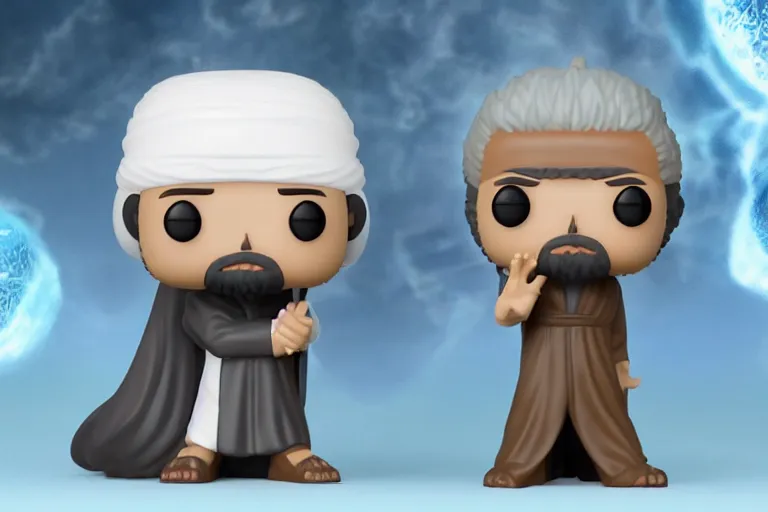 Image similar to an ultra detailed picture of the prophet mohammed as a funko pop, epic anime fantasy, 8 k, volumetric lighting, smooth, highly detailed, digital illustration, art by kentaro miura and akira toriyama and albert bierstadt and greg rutkowsi, artstation