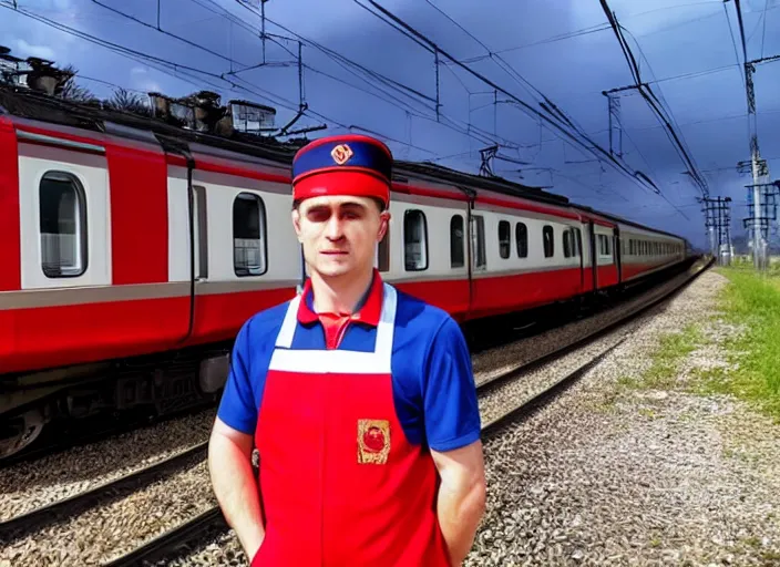 Image similar to train driver of the Russian Railways