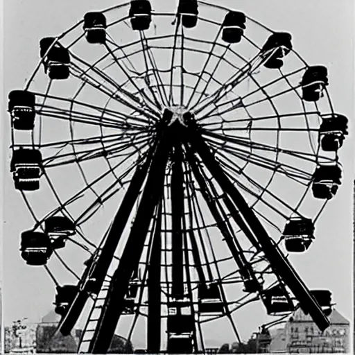 Image similar to isometric view of ferris wheel in prater, vienna, 1 9 8 4