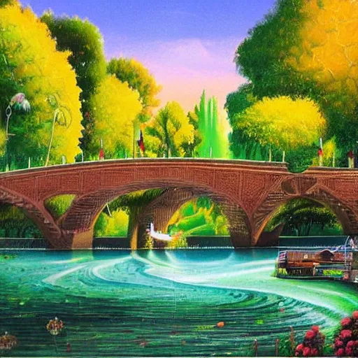 Image similar to Beautiful city of the future in harmony with nature. Nice colour scheme. Beautiful detailed painting by Lurid. (2022)