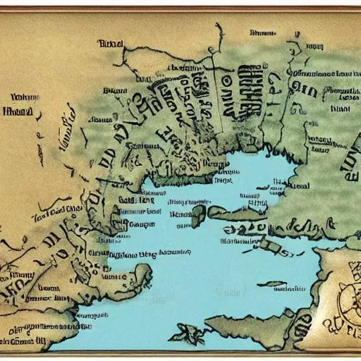 Image similar to map of michigan in middle earth