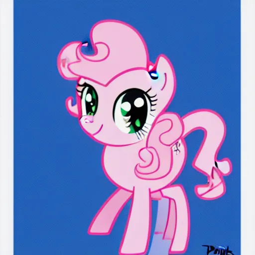 Image similar to Pinkie Pie, drawn by professional brony artist, vector graphics