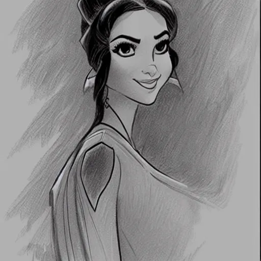 Image similar to milt kahl sketch of victoria justice as princess padme from star wars episode 3