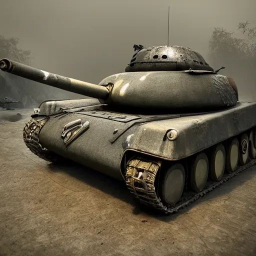 Image similar to wwii tank with amusement part camouflaged paint, hyperdetailed, beautiful octane lighting, trending on artstationhq