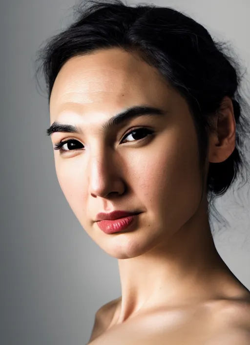 Prompt: portrait of asian gal gadot, by charlotte grimm, natural light, detailed face, beautiful features, symmetrical, canon eos c 3 0 0, ƒ 1. 8, 3 5 mm, 8 k, medium - format print, half body shot