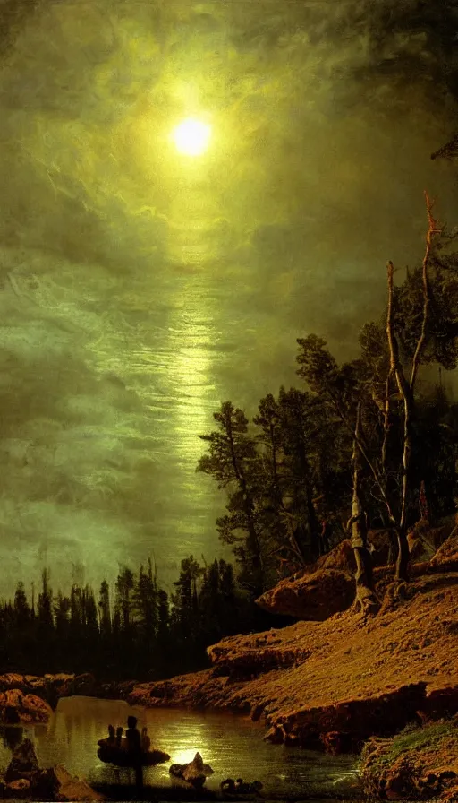 Image similar to the end of the world, by albert bierstadt,