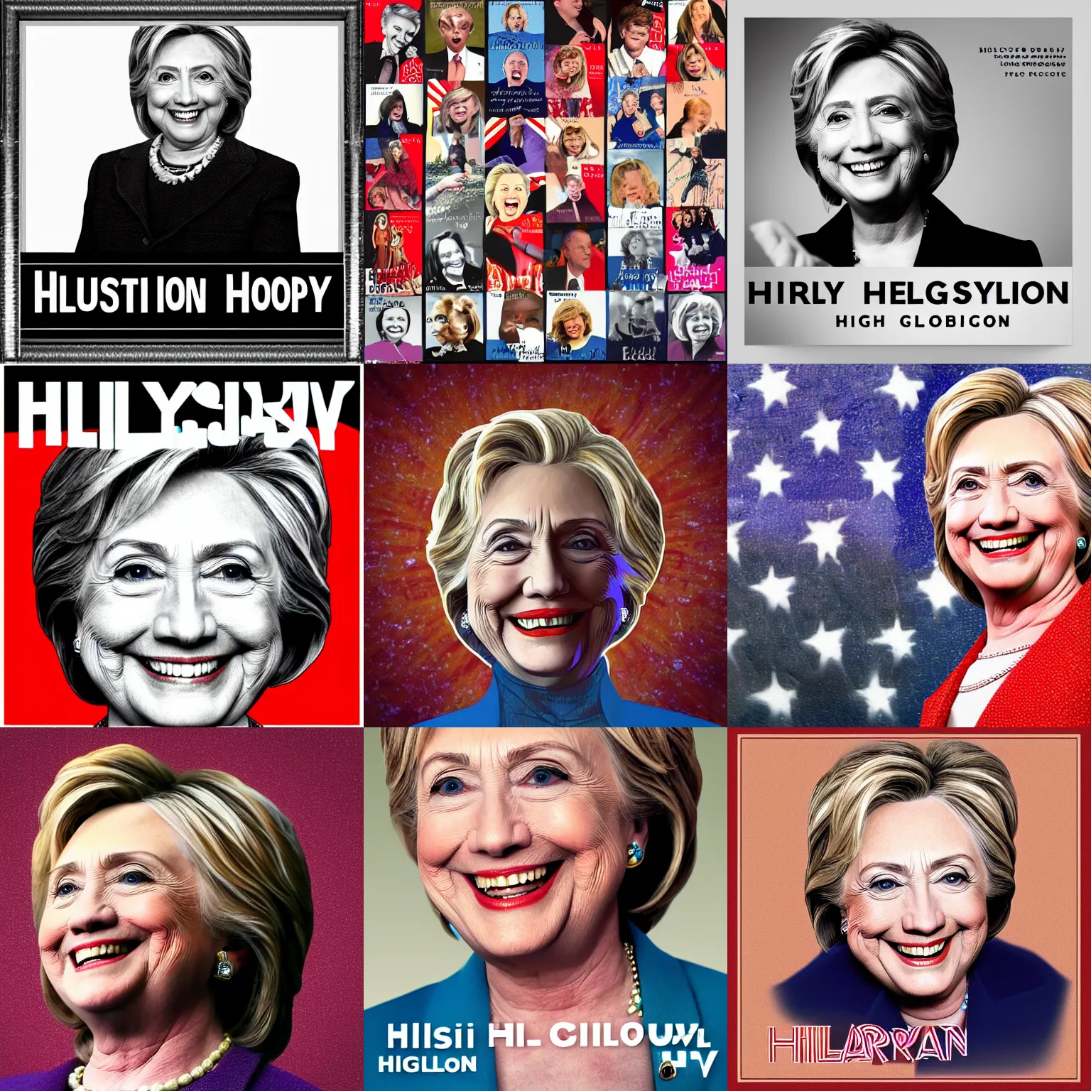 Prompt: music album cover featuring hillary clinton, high quality, detailed