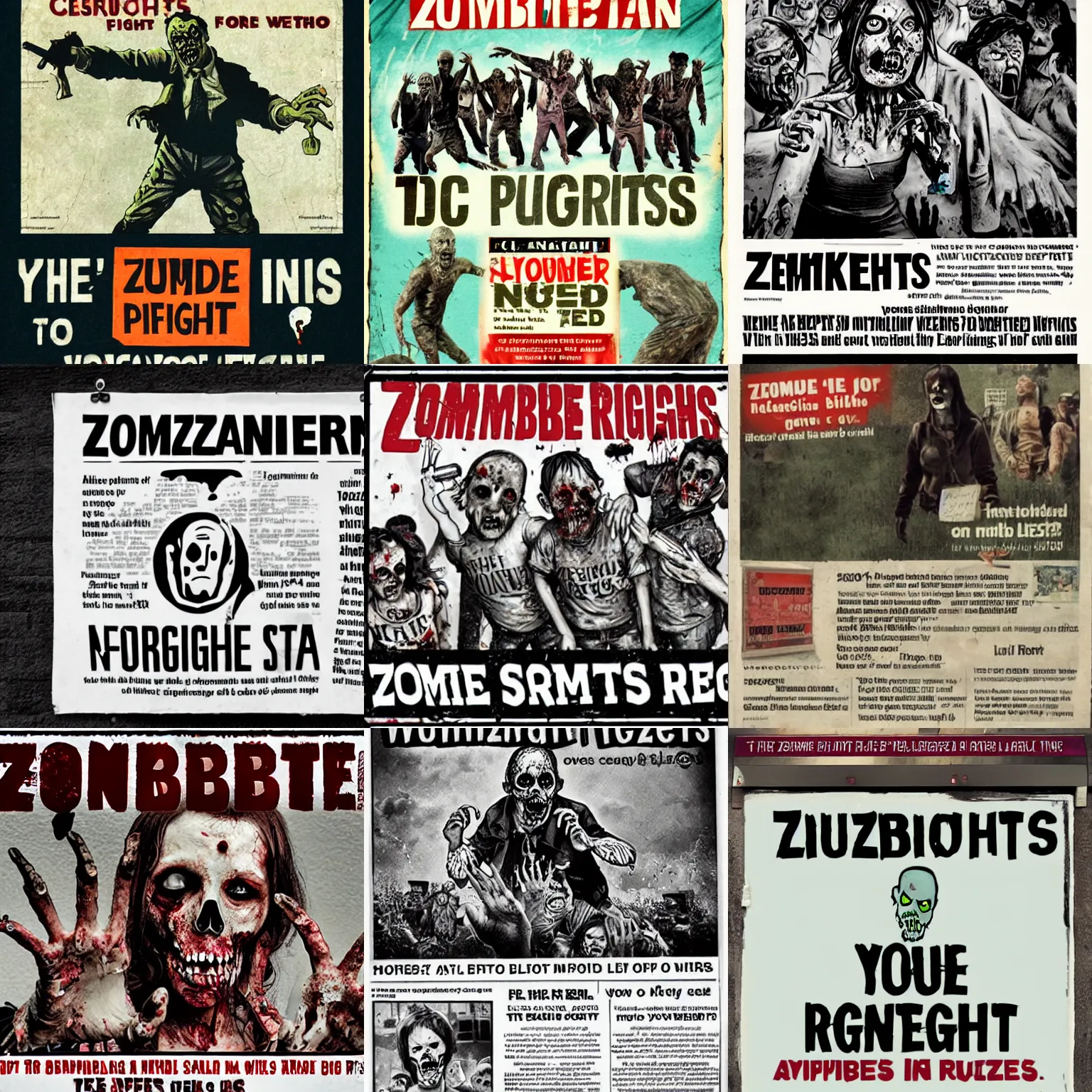 Prompt: zombie rights advertisement