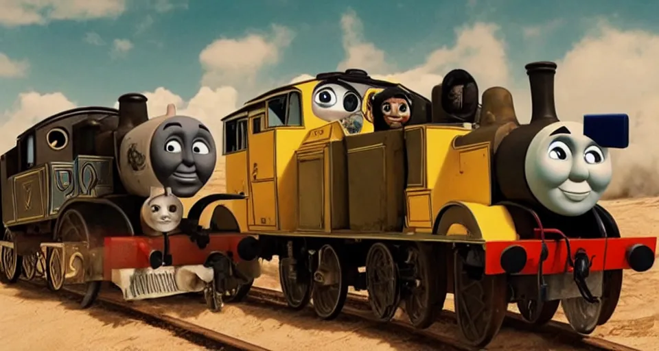 Image similar to Thomas the Tank Engine in MAD MAX: FURY ROAD