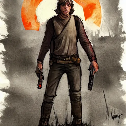 Prompt: Luke Skywalker in Dead By Daylight game, concept art