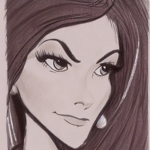 Image similar to milt kahl sketch of victoria justice as princess padme from star wars episode 3