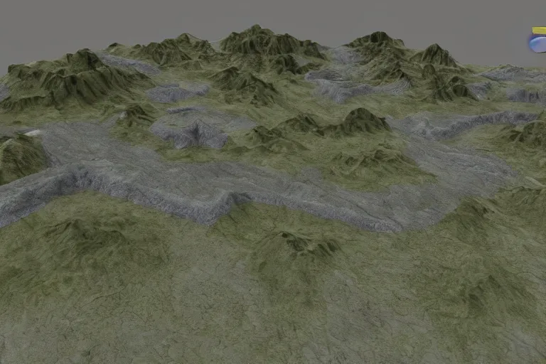 Prompt: an uncanny 3 d rendered land made for an unreleased pc game in 1 9 9 6