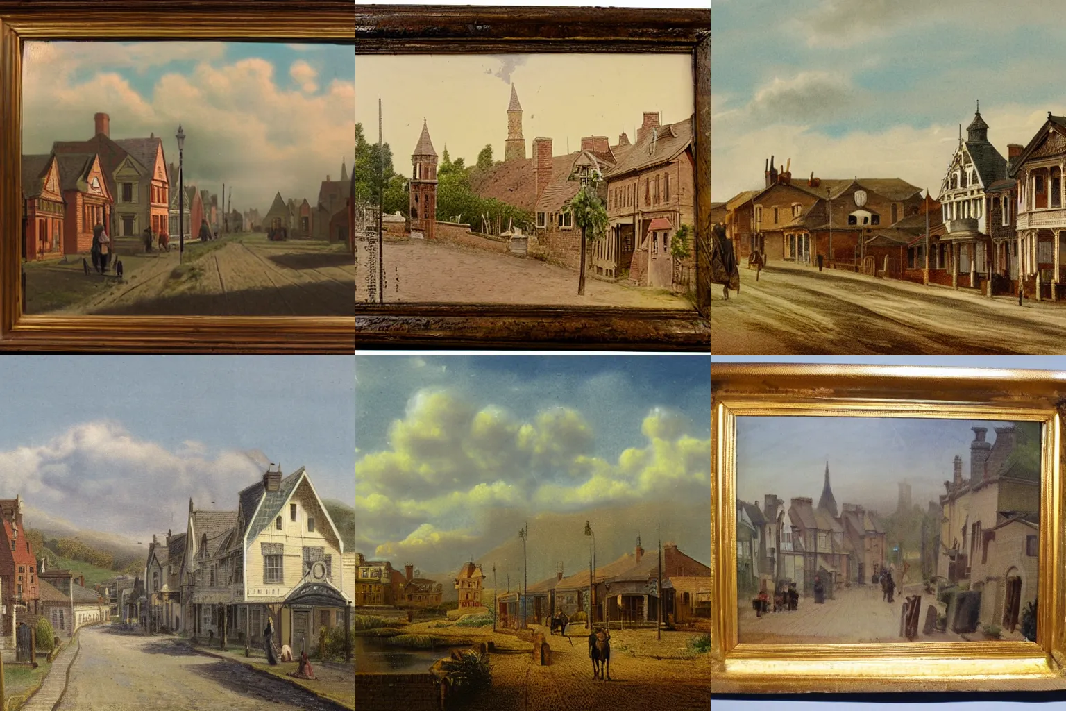 Prompt: Victorian town landscape, matte painting