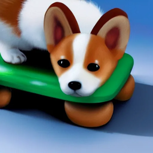 Prompt: hyperrealistic concept art of a cute corgi robot