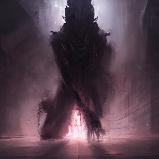 Prompt: nyarlathotep, dramatic lighting, painted by raymond swanland, painted by greg rutkowski, painted by jeremy mann, painted by artgerm, painted by igor kieryluk, trending on artstation