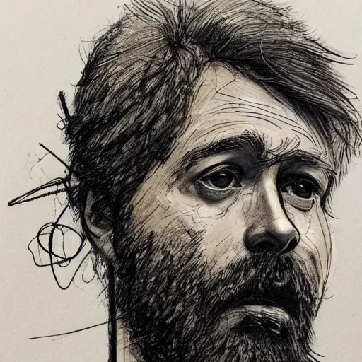 Prompt: a realistic yet scraggly portrait sketch of the side profile of a stern and sophisticated jay kay, trending on artstation, intricate details, in the style of frank auerbach, in the style of sergio aragones, in the style of martin ansin, in the style of david aja, in the style of mattias adolfsson