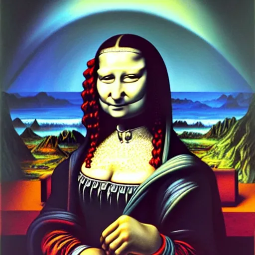 Image similar to monalisa by jacek yerka, alex gray, zdzisław beksiński, dariusz zawadzki, jeffrey smith and h.r. giger, oil on canvas, 8k highly professionally detailed, trending on artstation