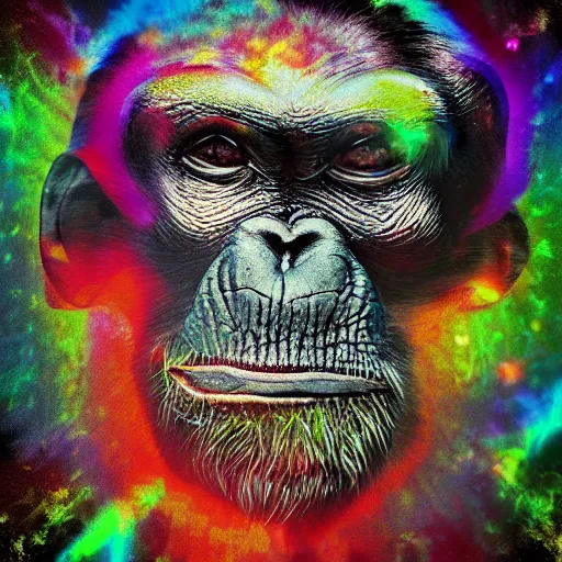 Image similar to stoned ape theory, psilocybin mushrooms, abstract, evolution