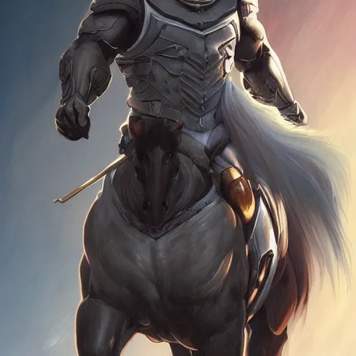 Image similar to splash art of bara horse fursona, wearing kevlar, sporting a long white mane, exaggerated muscles, highly detailed, furry, furaffinity, digital painting, artstation, sharp focus, illustration, art by artgerm, greg rutkowski, alphonse mucha