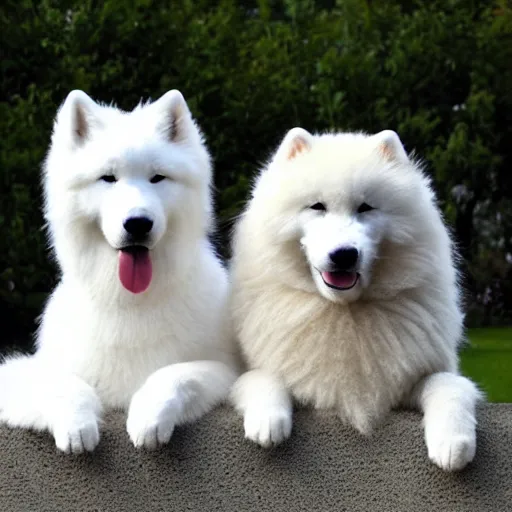 Prompt: samoyed with snoop dogg