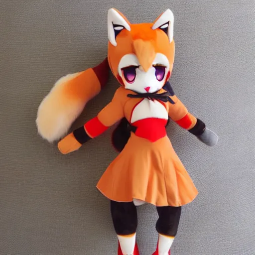 Image similar to cute fumo plush of a foxgirl, anime