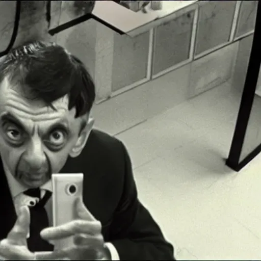 Image similar to Security footage of Mr Bean committing a felony