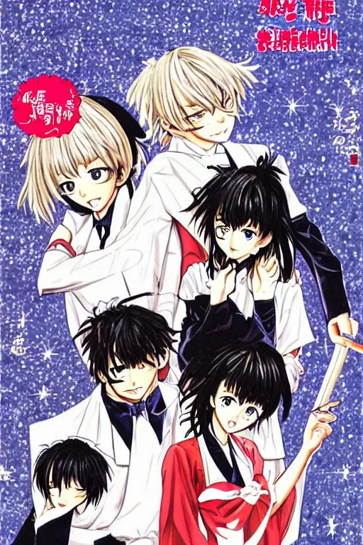 Image similar to cover for manga by clamp great language teacher