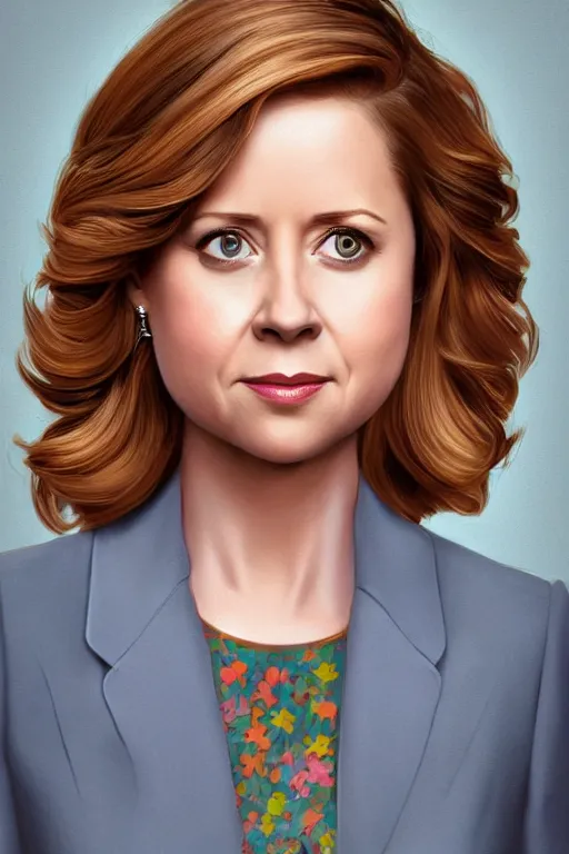 Prompt: Jenna Fischer as a CEO, cute, intricate, elegant, highly detailed, digital painting, 4k, HDR, concept art, smooth, sharp focus, illustration