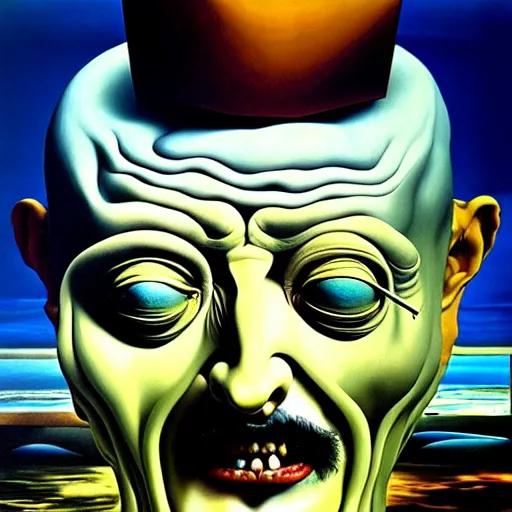 Prompt: ethos of ego, mythos of id, monsters of madness. by salvador dali, hyperrealistic photorealism acrylic on canvas, resembling a high - resolution photograph