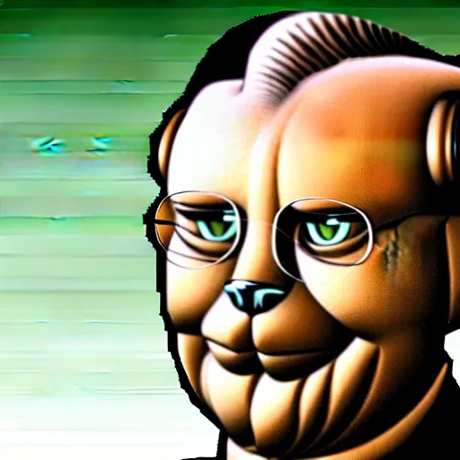 Image similar to anthropomorphic cat donald rumsfeld