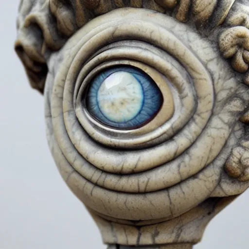 Image similar to marble statue of an intricately detailed eye floating, symmetrical