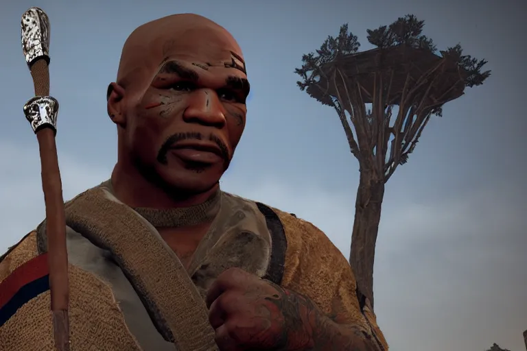 Prompt: mike tyson in mordhau, unreal engine