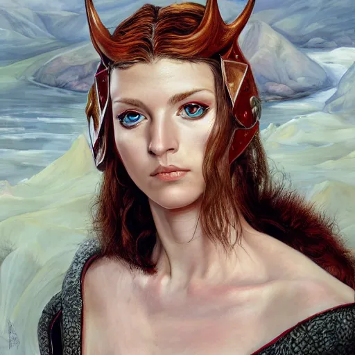 Prompt: high quality high detail portrait of a young gorgeous female warlock, fantasy, d & d, painting by lucian freud and mark brooks, hd